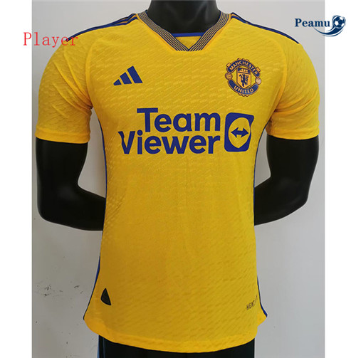 Peamu: Maillot foot Manchester United Player Version Jaune 2023/24