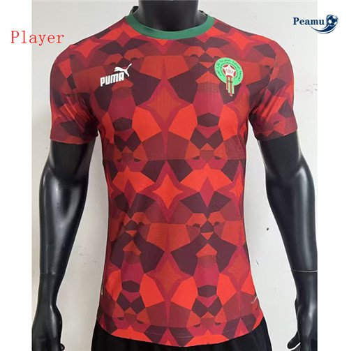 Peamu: Maillot foot Maroc Rouge Player Version 2023/24