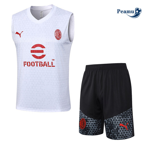 Maillot foot Kit Entrainement AC Milan Debardeur + Shorts Blanc 2023/2024 p6560