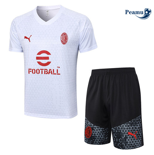 Maillot foot Kit Entrainement AC Milan + Shorts Blanc 2023/2024 p6566