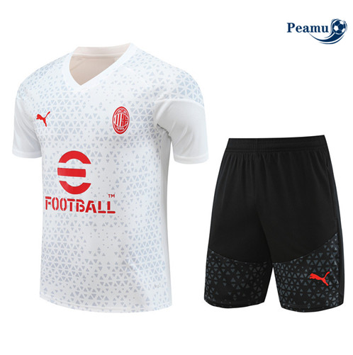 Maillot foot Kit Entrainement AC Milan + Shorts Blanc 2023/2024 p6573