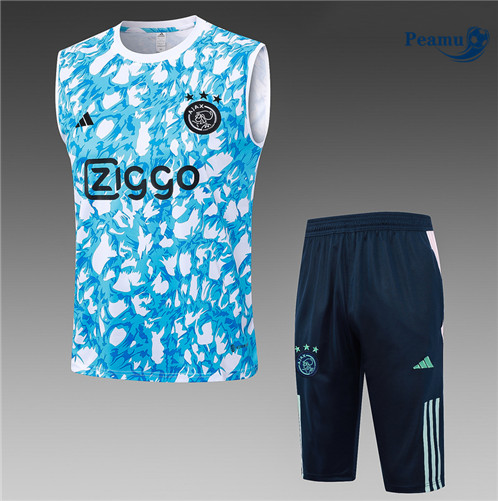 Maillot foot Kit Entrainement Ajax Debardeur + Shorts Bleu Ciel 2023/2024 p6454