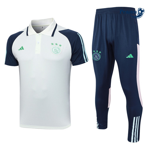 Maillot foot Kit Entrainement Ajax + Pantalon Blanc 2023/2024 p6455