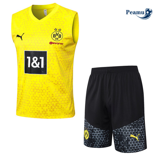 Maillot foot Kit Entrainement Borussia Dortmund Debardeur + Shorts Jaune 2023/2024 p6467