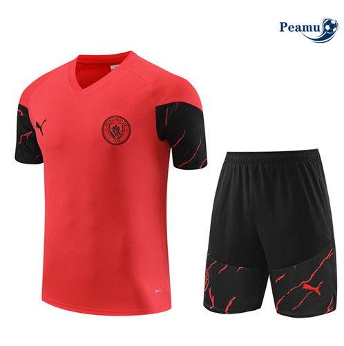 Nouveau Maillot foot Kit Entrainement Manchester City Enfant + Shorts  Orange 2023/2024 p6552