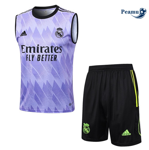 Maillot foot Kit Entrainement Real Madrid Debardeur + Shorts Violet 2023/2024 p6492