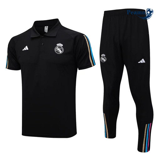 Maillot foot Kit Entrainement Real Madrid polo + Pantalon Noir 2023/2024 p6494