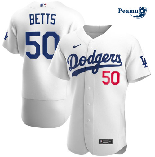 Peamu - Maillot foot Mookie Betts, Los Angeles Dodgers - Blanc p3264