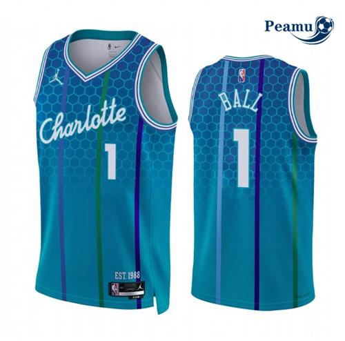 Peamu - Maillot foot Lamelo Ball, Charlotte Hornets 2021/22 - Édition Ville p3332