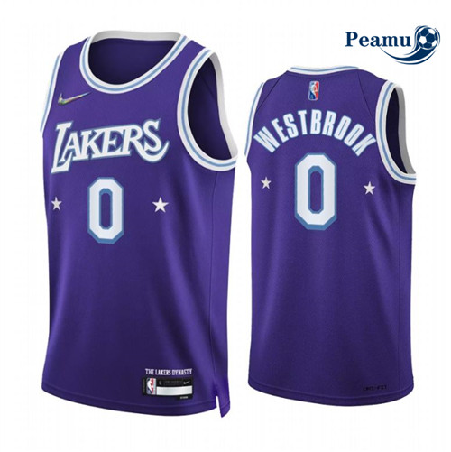 Peamu - Maillot foot Russell Westbrook, Los Angeles Lakers 2021/22 - Édition Ville p3449