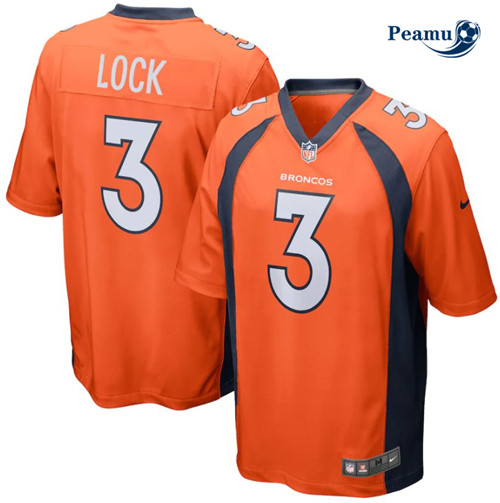 Peamu - Maillot foot Drew Lock, Denver Broncos - Orange p3700
