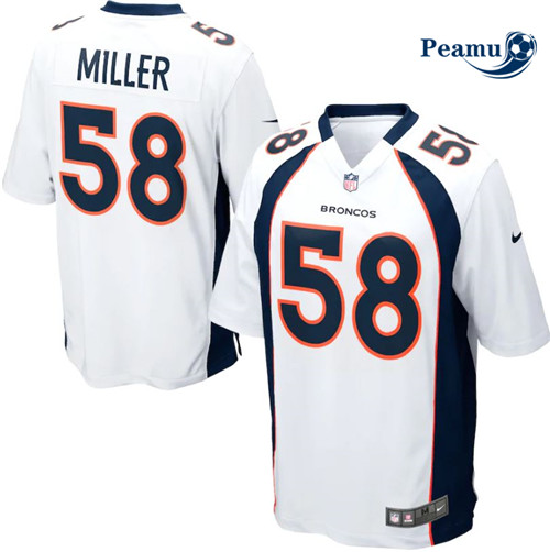 Peamu - Maillot foot Van Miller, Denver Broncos - Blanc p3702