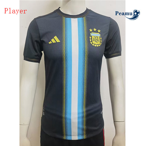 Peamu - Maillot foot Argentine Player Version 3 étoiles Especial Noir 2022-2023 p3144
