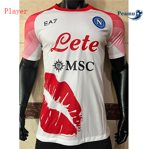 Peamu - Maillot foot Naples Player Version amoureux des lèvres 2022-2023 p3219