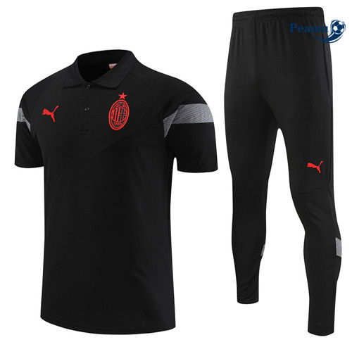 Peamu - Maillot Kit Entrainement Foot AC Milan + Pantalon noir 2022/2023 Paris
