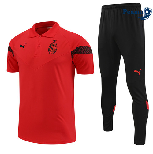 Peamu - Maillot Kit Entrainement Foot AC Milan + Pantalon rouge 2022/2023 France
