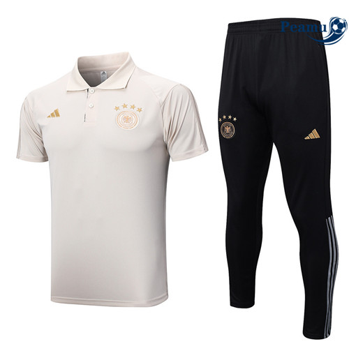 Peamu - Maillot Kit Entrainement Foot Allemagne Polo + Pantalon abricot 2022/2023 Outlet