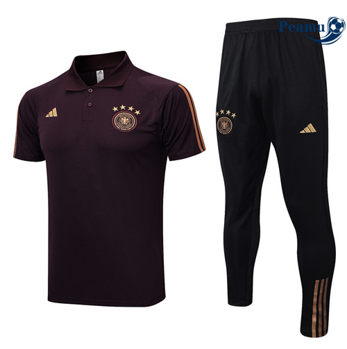 Peamu - Maillot Kit Entrainement Foot Allemagne Polo + Pantalon brun 2022/2023 Soldes