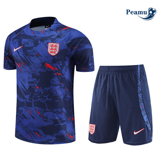 Peamu - Maillot Kit Entrainement Foot Angleterre + Pantalon Bleu 2023/2024 Officiel