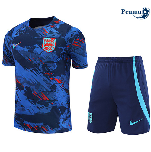 Peamu - Maillot Kit Entrainement Foot Angleterre + Pantalon Bleu 2022/2023 Original
