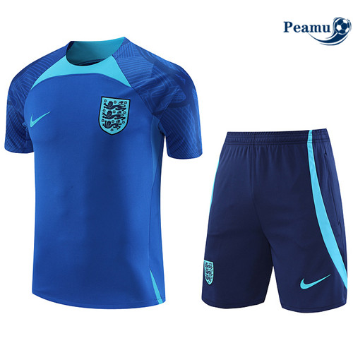 Peamu - Maillot Kit Entrainement Foot Angleterre + Pantalon Bleu 2022/2023 Outlet
