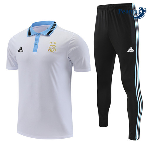 Peamu - Maillot Kit Entrainement Foot Argentine + Pantalon Blanc 2022/2023 Soldes