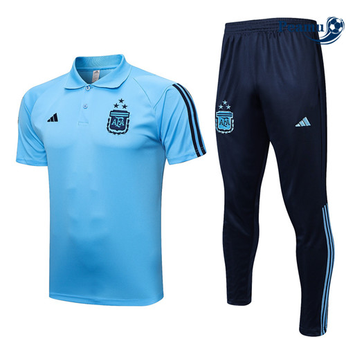 Peamu - Maillot Kit Entrainement Foot Argentine + Pantalon 3 stars Bleu 2023/2024 personnalisé