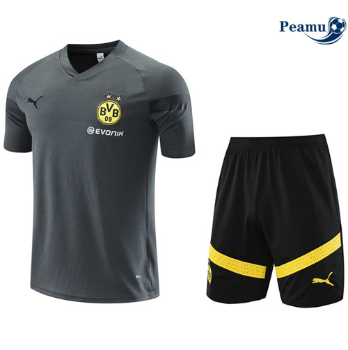 Peamu - Maillot Kit Entrainement Foot Borussia Dortmund + Pantalon gris 2022/2023 Officiel