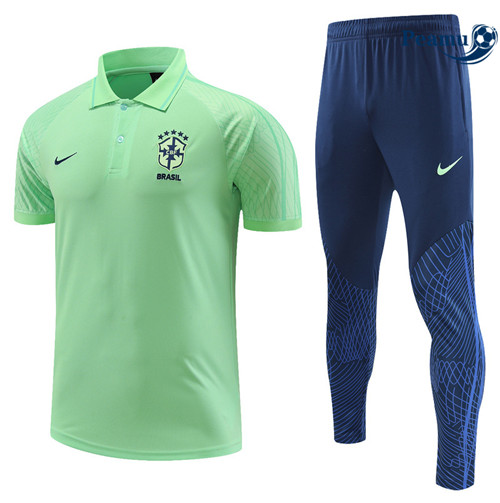 Peamu - Maillot Kit Entrainement Foot Brésil Polo + Pantalon vert 2022/2023 prix