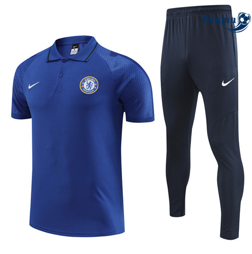 Peamu - Maillot Kit Entrainement Foot Chelsea + Pantalon Bleu 2022/2023 discout