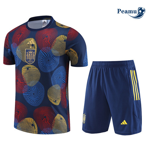 Peamu - Maillot Kit Entrainement Foot Espagne + Pantalon Bleu 2023/2024 Outlet