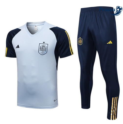 Peamu - Maillot Kit Entrainement Foot Espagne + Pantalon Bleu 2022/2023 grossiste