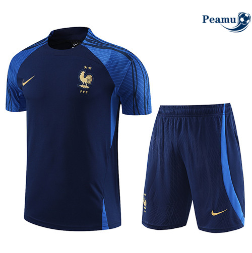 Peamu - Maillot Kit Entrainement Foot France + Pantalon Bleu 2023/2024 France