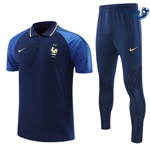 Peamu - Maillot Kit Entrainement Foot France + Pantalon Bleu 2022/2023 Officiel
