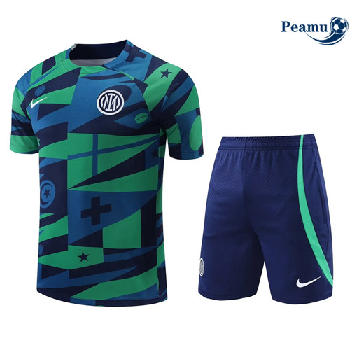 Peamu - Maillot Kit Entrainement Foot Inter Milan + Pantalon vert 2022/2023 personnalisé