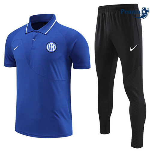 Peamu - Maillot Kit Entrainement Foot Inter Milan Polo + Pantalon Bleu 2022/2023 Original