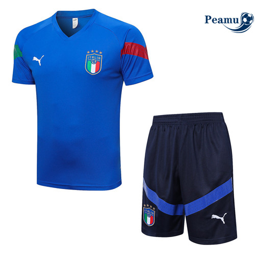 Peamu - Maillot Kit Entrainement Foot Italie + Pantalon Bleu 2022/2023 prix