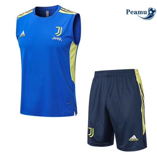 Peamu - Maillot Kit Entrainement Foot Juventus Debardeur + Pantalon Bleu 2022/2023 prix