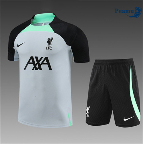 Peamu - Maillot Kit Entrainement Foot Liverpool Enfant + Pantalon Blanc 2023/2024 Outlet