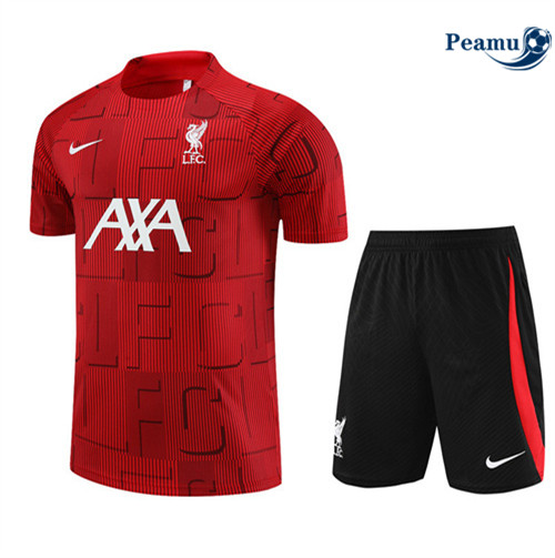 Peamu - Maillot Kit Entrainement Foot Liverpool + Pantalon rouge 2023/2024 Soldes