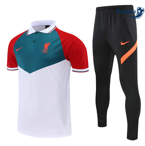 Peamu - Maillot Kit Entrainement Foot Liverpool + Pantalon Blanc 2022/2023 personnalisé