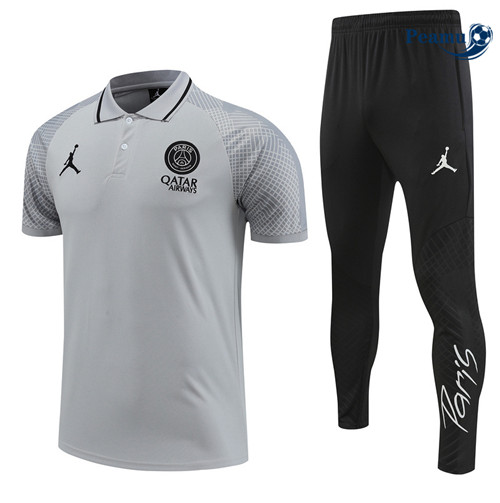 Peamu - Maillot Kit Entrainement Foot Paris PSG + Pantalon gris 2022/2023 Officiel