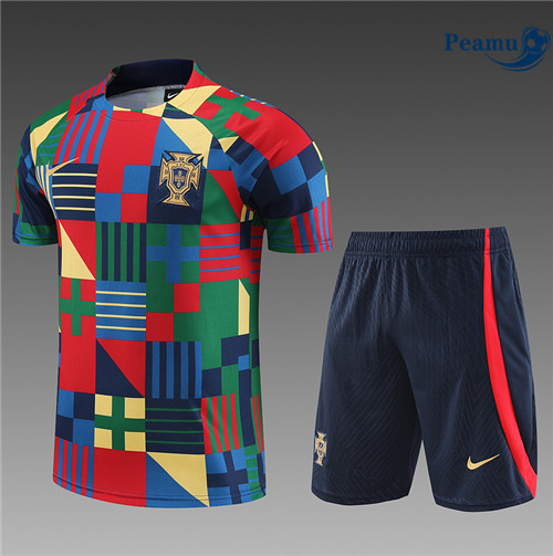 Peamu - Maillot Kit Entrainement Foot Portugal + Pantalon Bleu 2023/2024 Outlet