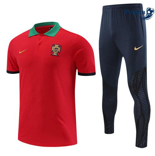 Peamu - Maillot Kit Entrainement Foot Portugal + Pantalon rouge 2022/2023 grossiste