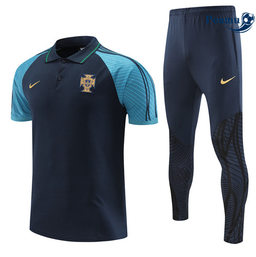 Peamu - Maillot Kit Entrainement Foot Portugal + Pantalon Bleu 2022/2023 discout