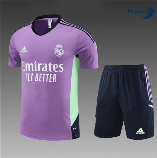 Peamu - Maillot Kit Entrainement Foot Real Madrid Enfant + Pantalon Violet 2022/2023 prix