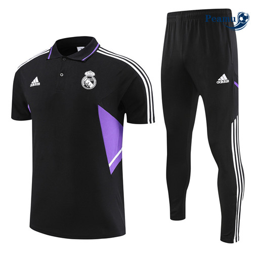 Peamu - Maillot Kit Entrainement Foot Real Madrid Polo + Pantalon noir 2022/2023 Chinois