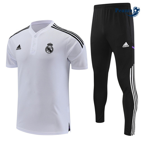 Peamu - Maillot Kit Entrainement Foot Real Madrid + Pantalon Blanc 2022/2023 grossiste