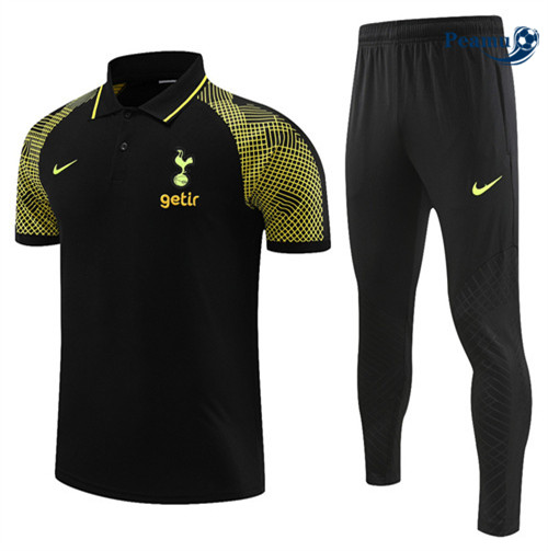 Peamu - Maillot Kit Entrainement Foot Tottenham Hotspur Polo + Pantalon noir 2022/2023 Outlet