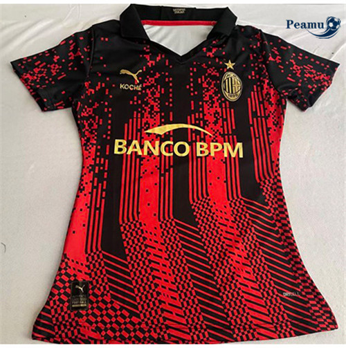 Peamu - Maillot foot AC Milan Femme Rouge 2023/2024 grossiste